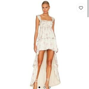 WeWoreWhat Corset High Low Maxi Dress Dainty Floral Size 0